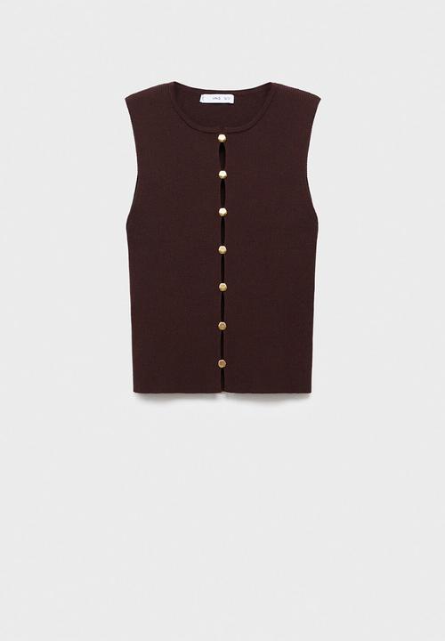 MANGO - Vest mateo -  brown