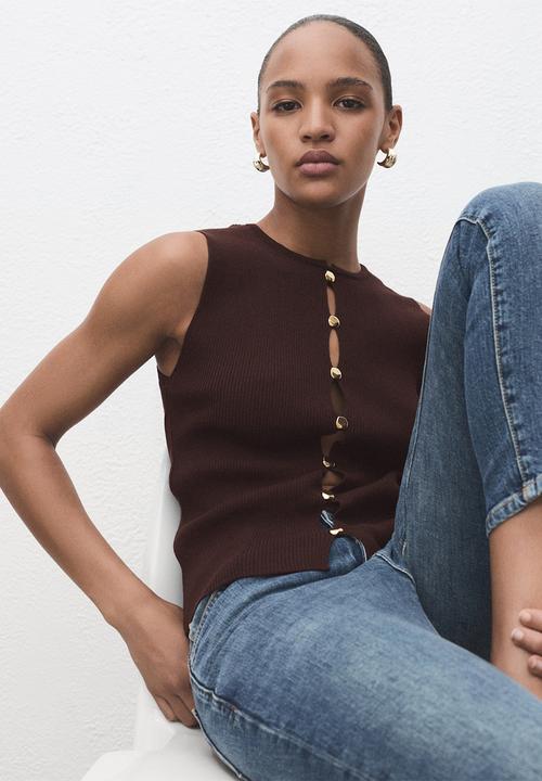 MANGO - Vest mateo -  brown