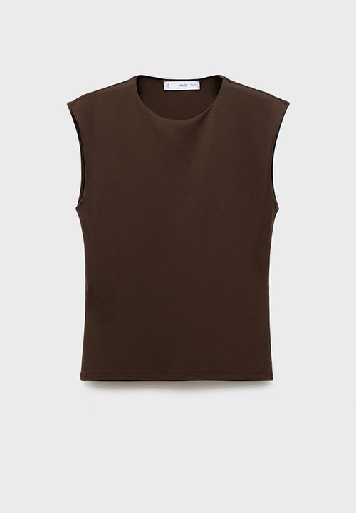 MANGO - T-shirt gala -  brown