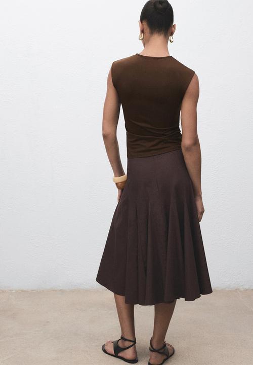 MANGO - T-shirt gala -  brown