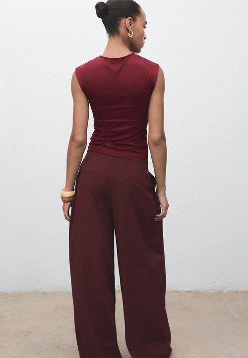 MANGO - T-shirt gala -  dark red