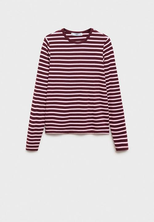 MANGO - Camiseta pico - light pastel pink