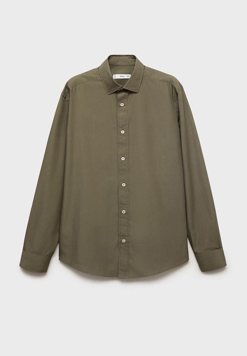 MANGO - Camisa Play - Khaki