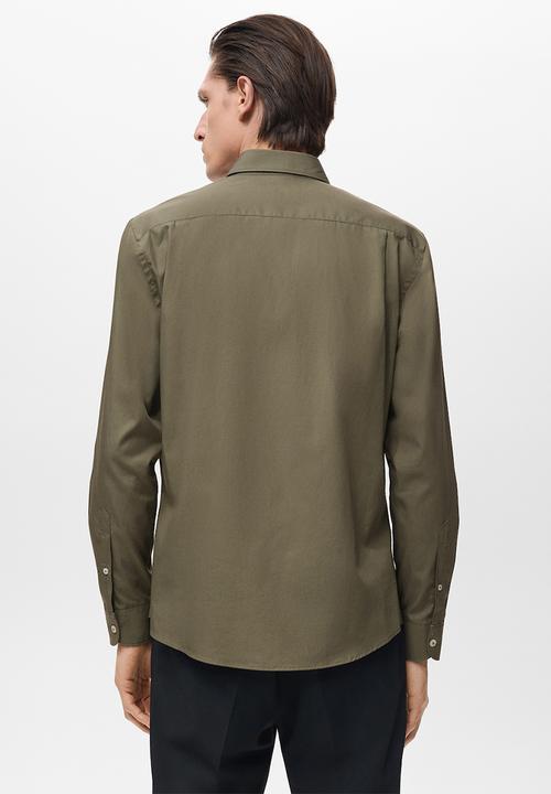 MANGO - Camisa Play - Khaki