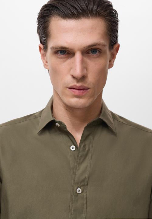 MANGO - Camisa Play - Khaki