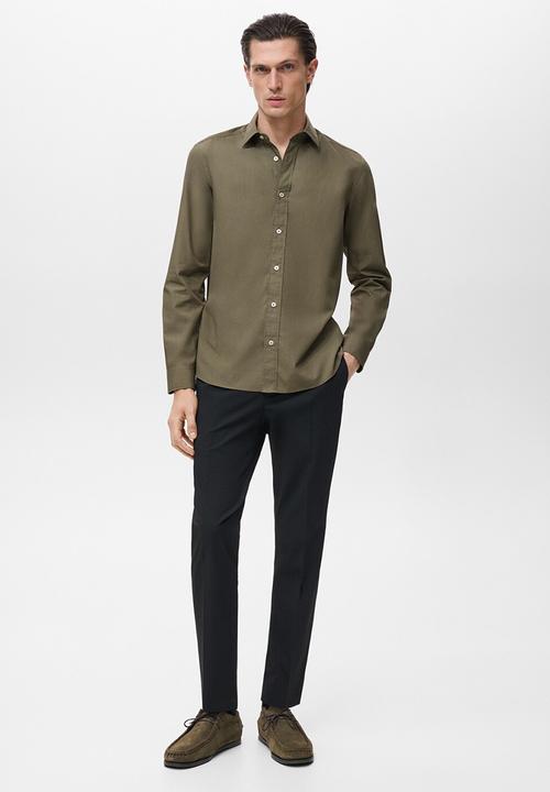 MANGO - Camisa Play - Khaki