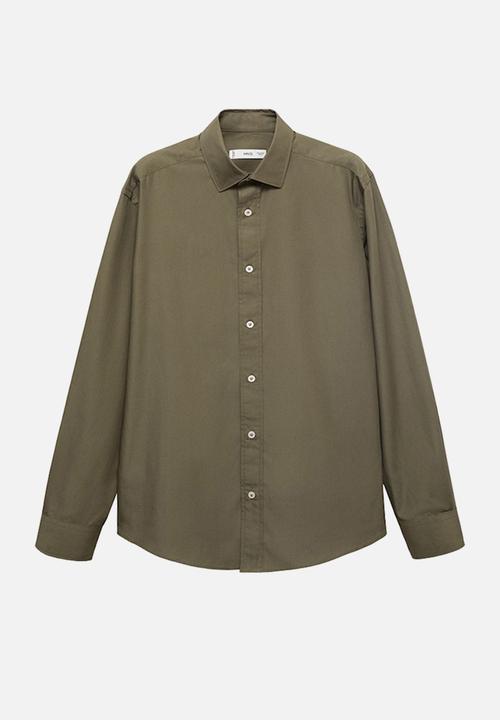 MANGO - Camisa Play - Khaki