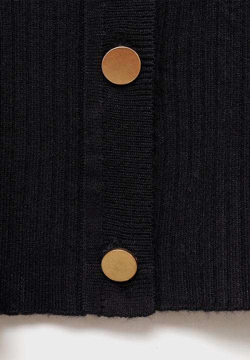 MANGO - Cardigan botona - black