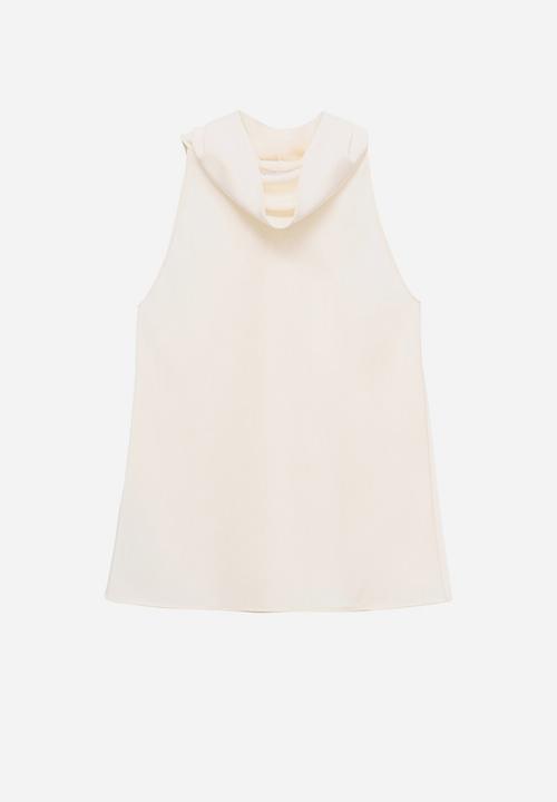 MANGO - Blusa grass -  light beige