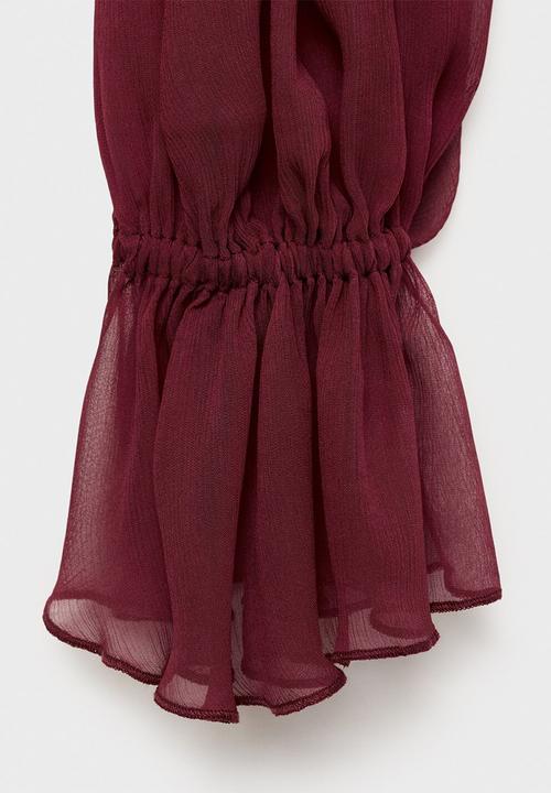 MANGO - Blouse pasha - dark red