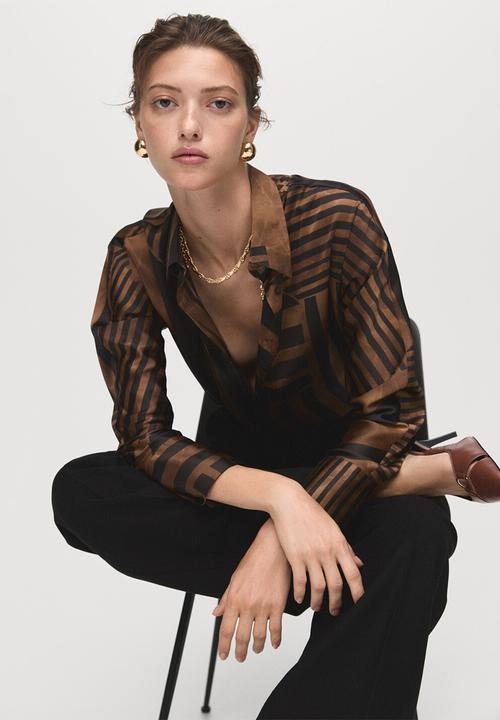 MANGO - Shirt trini -  brown