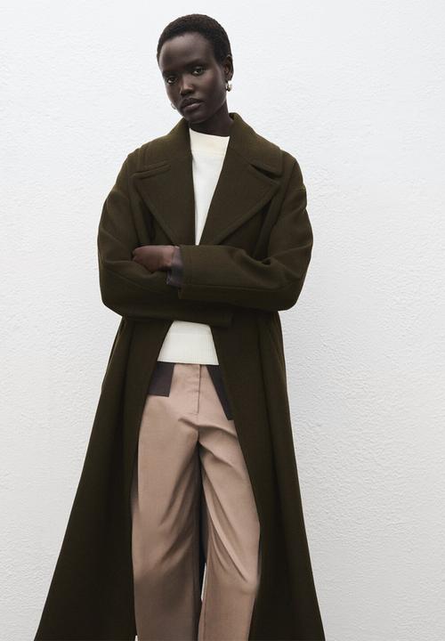 MANGO - Abrigo traviata - beige/ khaki