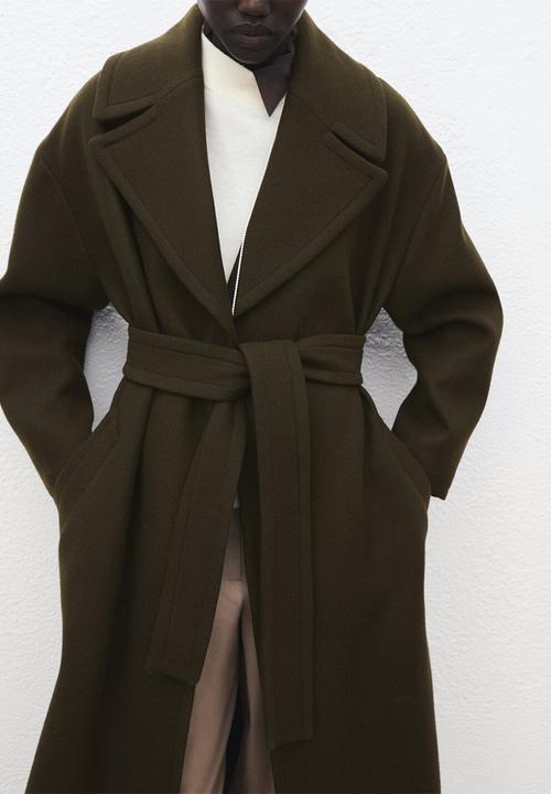 MANGO - Abrigo traviata - beige/ khaki