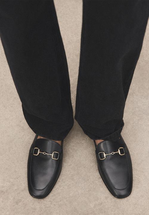 MANGO - House1 leather loafer - black