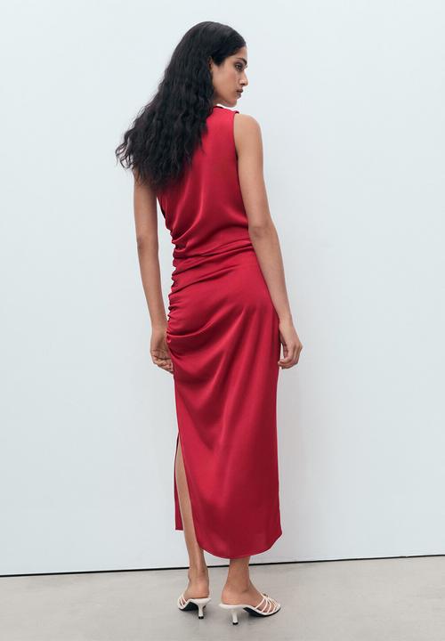 MANGO - Dress safron -  dark red