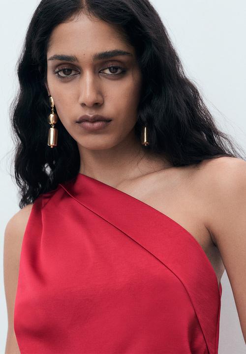 MANGO - Dress safron -  dark red