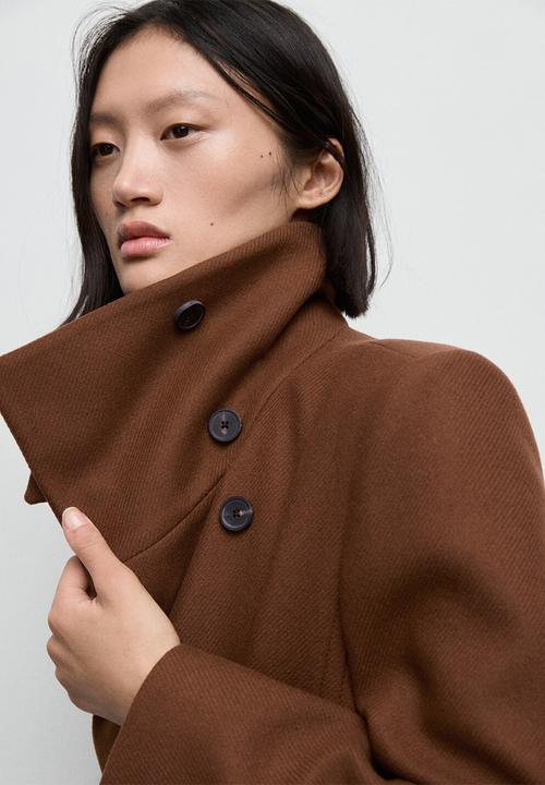 MANGO - Abrigo sirenita - brown