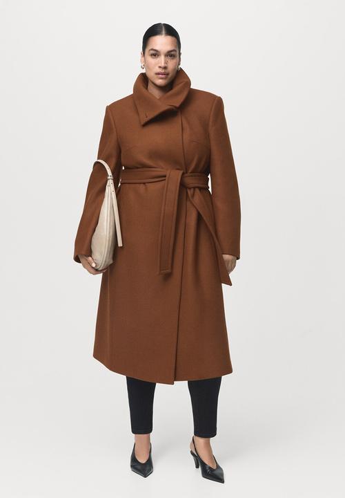 MANGO - Abrigo sirenita - brown