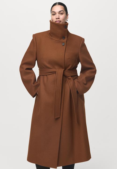 MANGO - Abrigo sirenita - brown