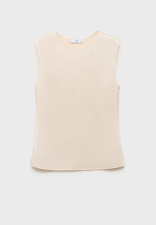 MANGO - Top plis - light beige