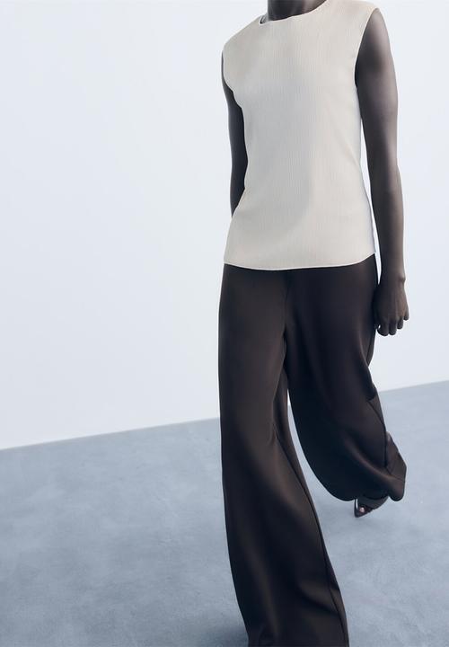 MANGO - Top plis - light beige