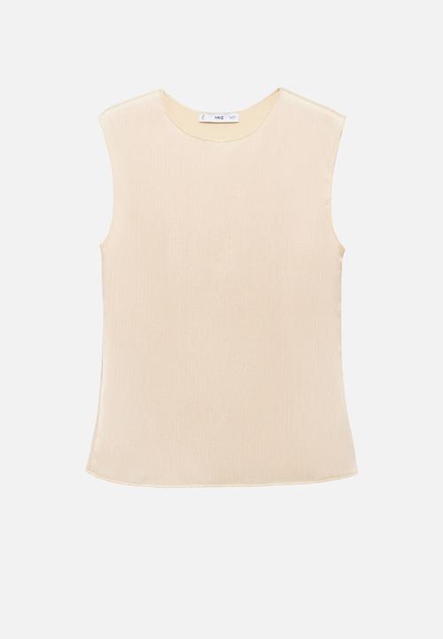 MANGO - Top plis - light beige