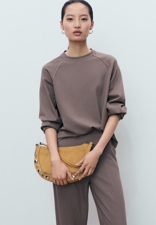 MANGO - Trouser florida - light brown
