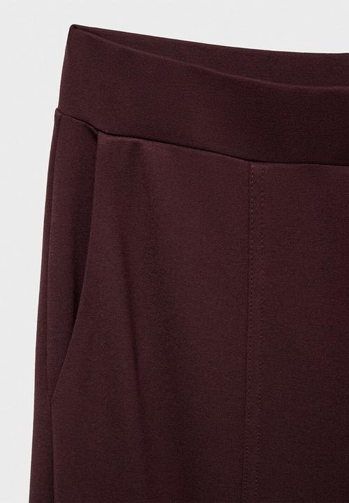 MANGO - Trousers florida  -  dark red