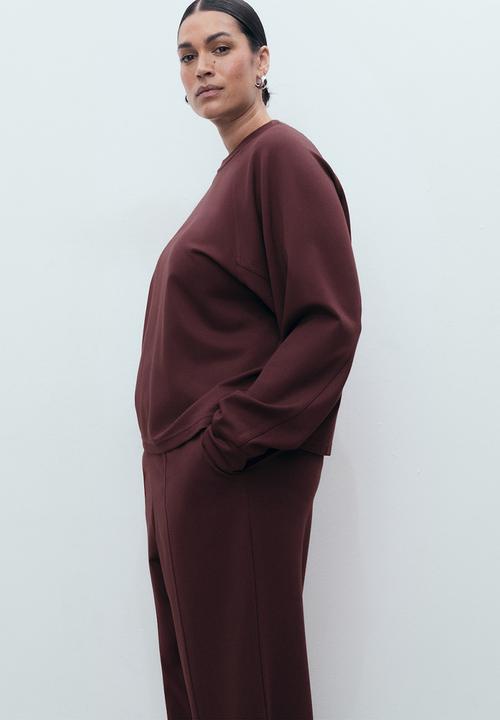 MANGO - Trousers florida  -  dark red