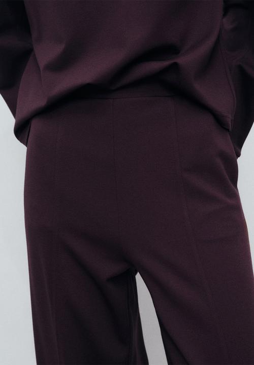 MANGO - Trousers florida  -  dark red