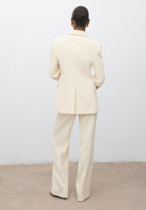 MANGO - Trousers iguana -  light pastel yellow