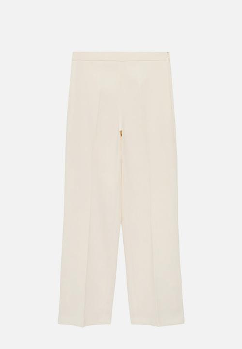 MANGO - Trousers iguana -  light pastel yellow