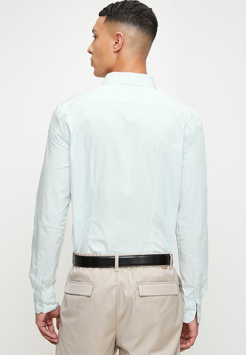 POLO - Christian essential slim fit ls shirt - pale blue