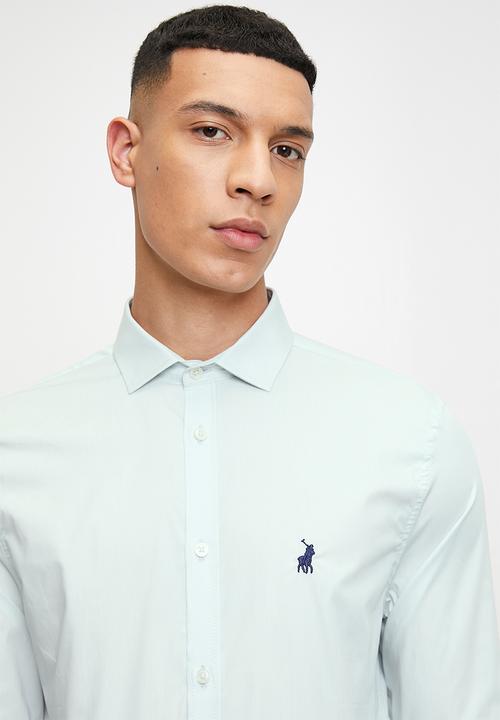 POLO - Christian essential slim fit ls shirt - pale blue