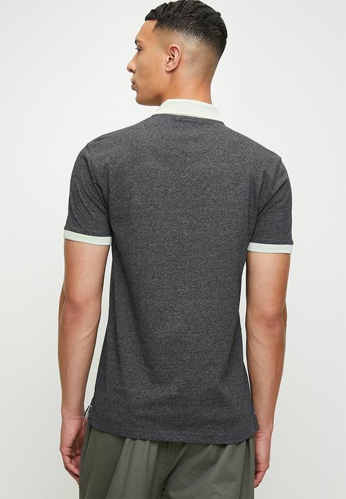 POLO - Vishnu contrast collar piping ss golfer - charcoal melange