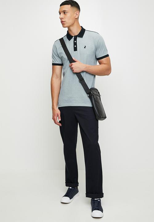 POLO - Vishnu contrast collar piping ss golfer - light blue