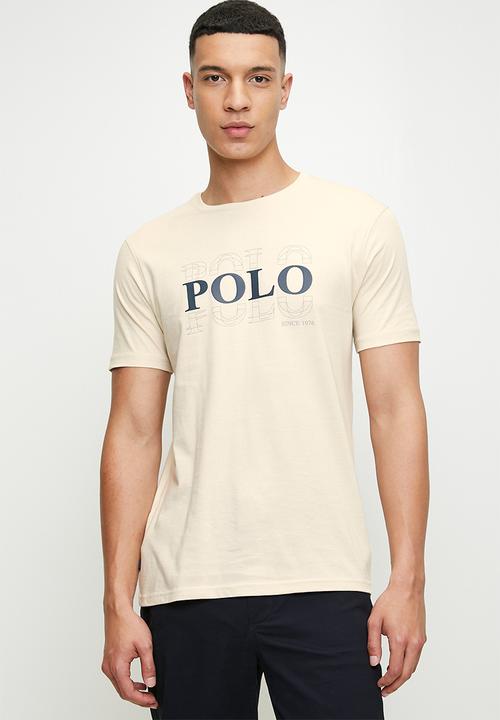 POLO - Bo printed graphic ss t-shirt - stone