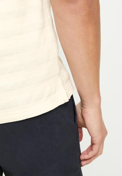 POLO - Benton jacquard short sleeve golfer - stone