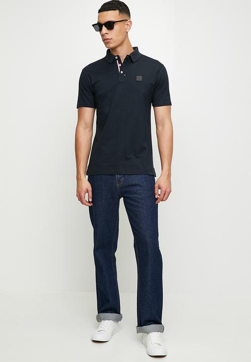 POLO - Jenson active badge short sleeve golfer - navy