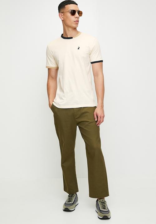 POLO - Carson colour block tipped cuff short sleeve T-shirt - neutral