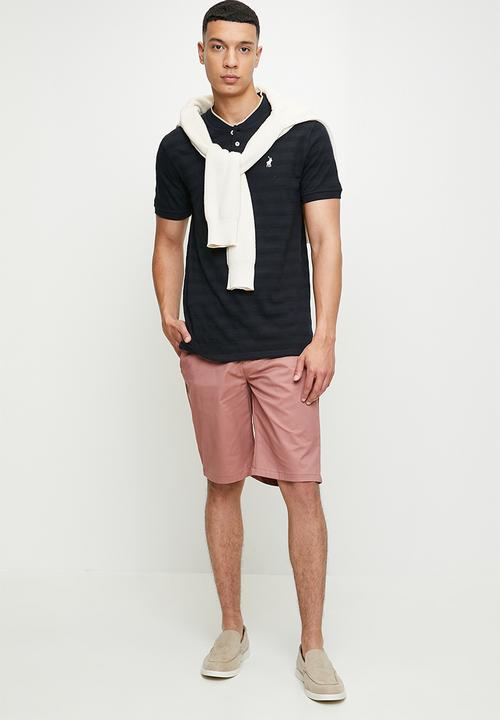 POLO - Benton jacquard short sleeve golfer - navy