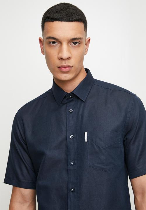 Ben Sherman - Cotton Linen Shirt S/S - Navy