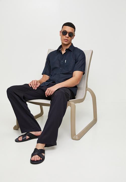Ben Sherman - Cotton Linen Shirt S/S - Navy