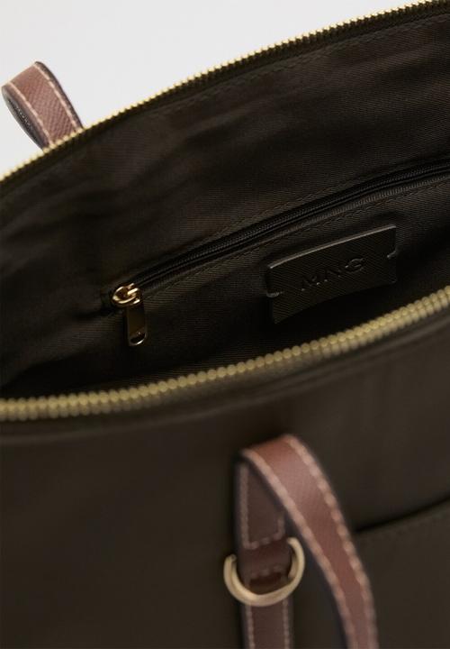 MANGO - Cobalt tote bag - brown/khaki