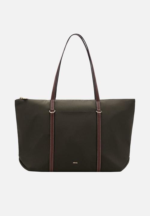 MANGO - Cobalt tote bag - brown/khaki
