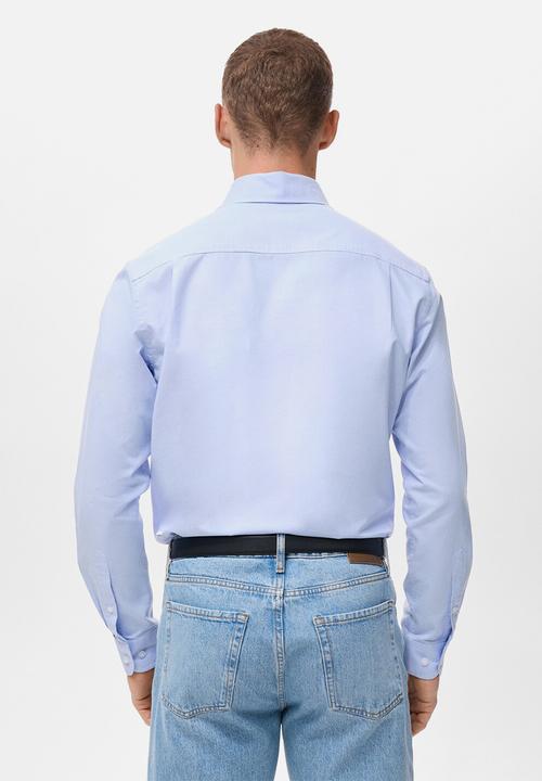 MANGO - Camisa Oxfordf - Sky Blue