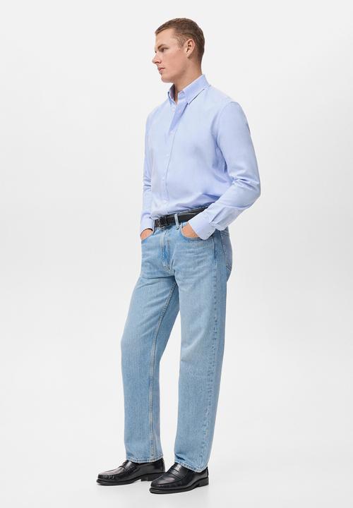 MANGO - Camisa Oxfordf - Sky Blue
