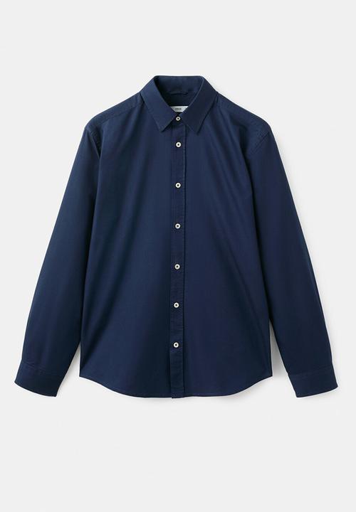 MANGO - Camisa Oxfordf - Navy