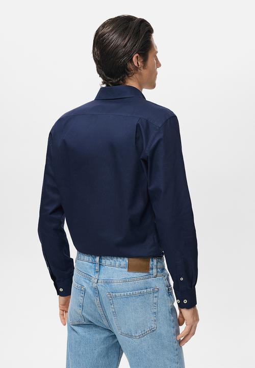 MANGO - Camisa Oxfordf - Navy