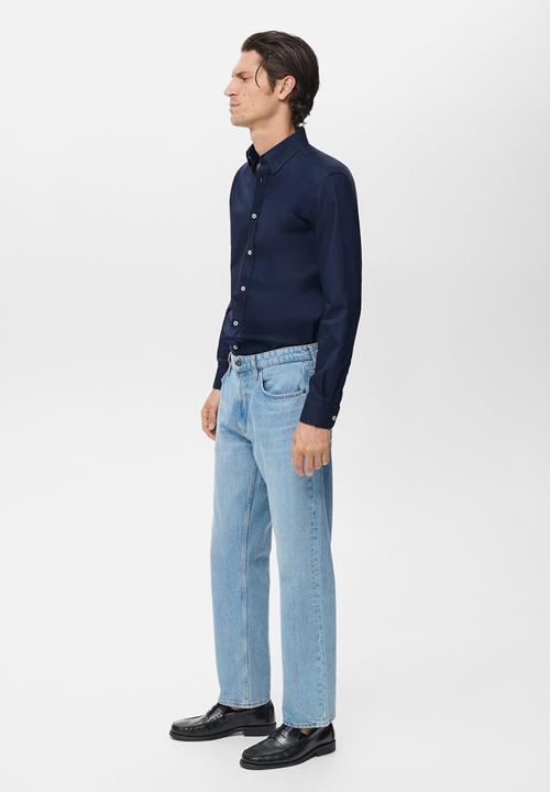 MANGO - Camisa Oxfordf - Navy